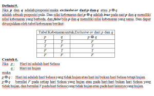 tabel kebenaran exclusive or