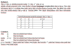 tabel kebenaran konjungsi